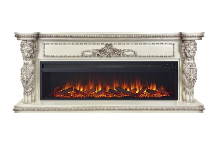 Каминокомплект Windsor 60 Слоновая кость с очагом Vision 60 LOG LED