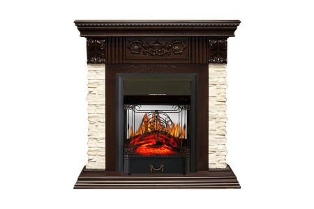 Каминокомплект Luxemburg Темный дуб с очагом Majestic FX M Black
