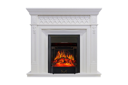 Каминокомплект Alexandria Белый дуб с очагом Majestic FX Black