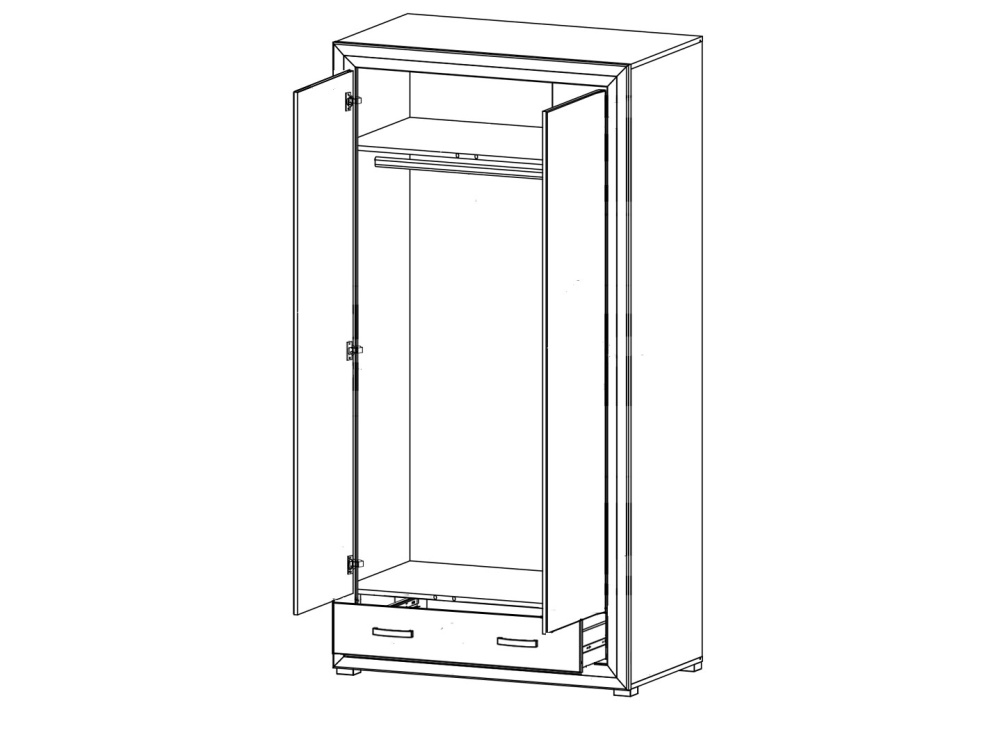 Шкаф Kentaki SZF2D1S Белый
